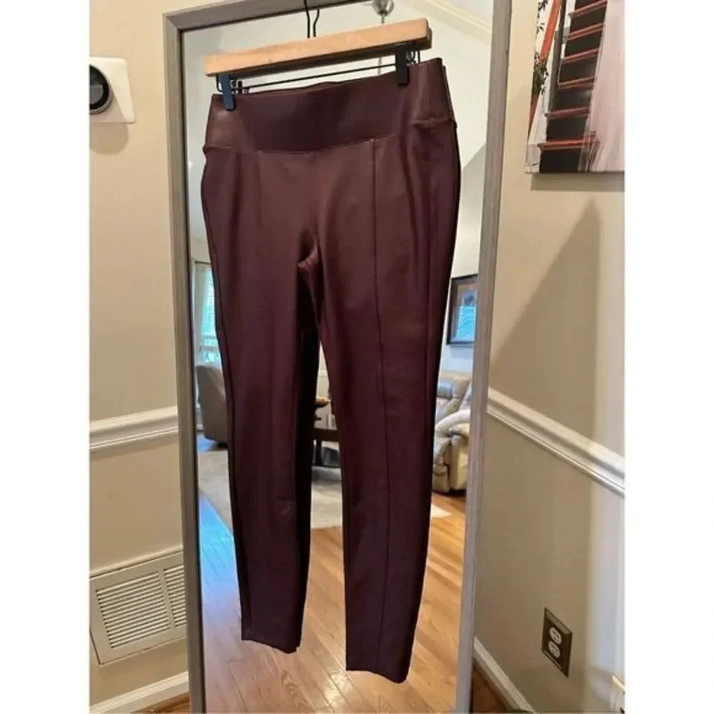 D Jeans Burgundy Faux Leather Pants Size 4